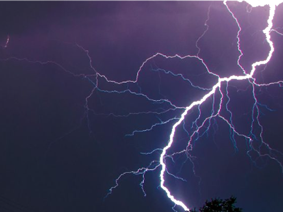 lighting in the night sky